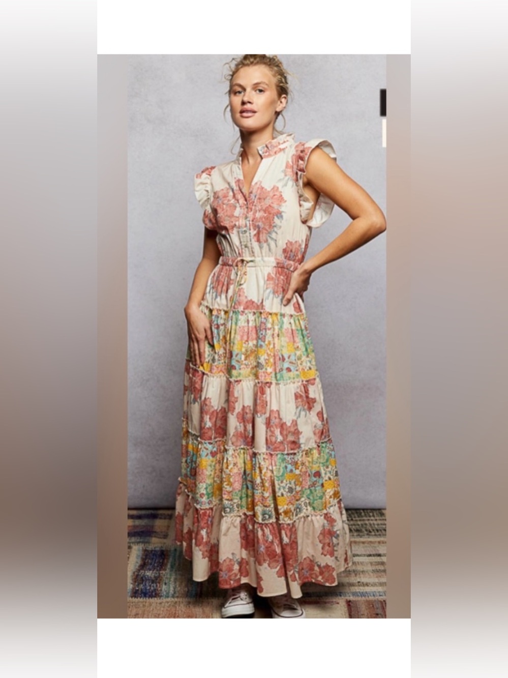 Floral Patchwork Maxi Dress